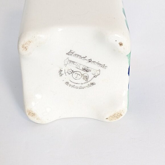 Vintage Ditmar Urbach Spice Jar Czechoslovakia Hand Paint Lid Container Ceramics - Picture 4 of 10